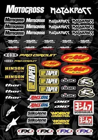 Наклейки Motocross mix logo A3 винил